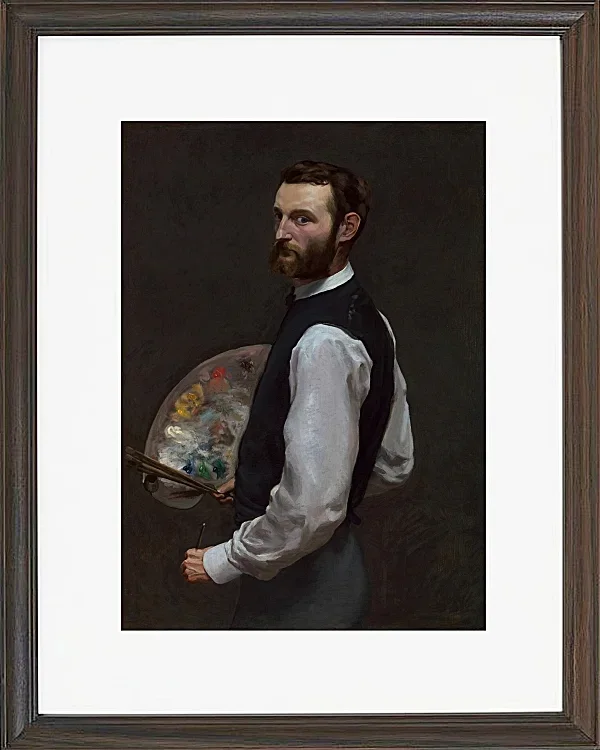 Frédéric Bazille - Selbstporträt 1865 | Giclée Kunstdruck gerahmt