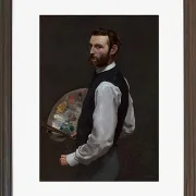 Frédéric Bazille - Selbstporträt 1865 | Giclée Kunstdruck gerahmt
