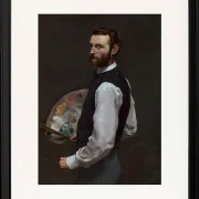 Frédéric Bazille - Selbstporträt 1865 | Giclée Kunstdruck gerahmt
