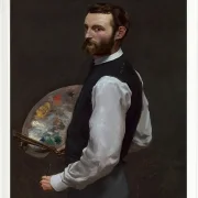 Frédéric Bazille - Selbstporträt 1865 | Giclée Kunstdruck gerahmt
