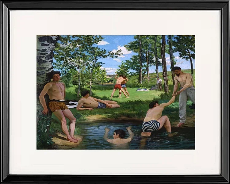 Frédéric Bazille - Sommerszene 1869 | Giclée Kunstdruck gerahmt