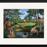 Frédéric Bazille - Sommerszene 1869 | Giclée Kunstdruck gerahmt