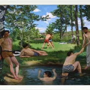 Frédéric Bazille - Sommerszene 1869 | Giclée Kunstdruck gerahmt