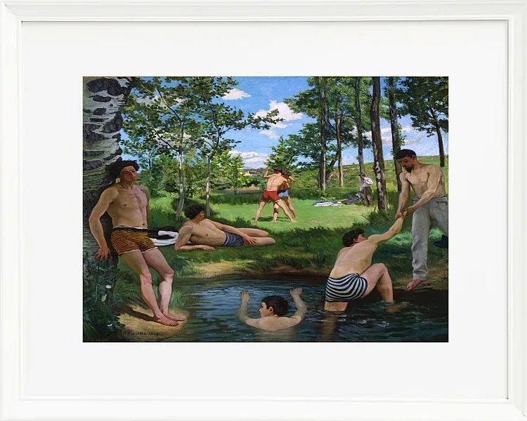 Frédéric Bazille - Sommerszene 1869 | Giclée Kunstdruck gerahmt