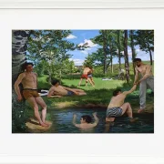 Frédéric Bazille - Sommerszene 1869 | Giclée Kunstdruck gerahmt