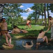 Frédéric Bazille - Sommerszene 1869 | Giclée Kunstdruck gerahmt