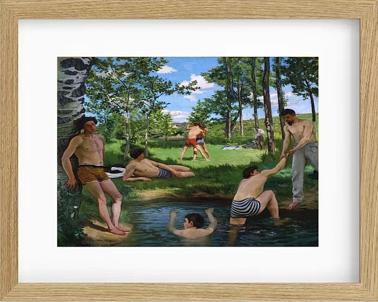 Frédéric Bazille - Sommerszene 1869 | Giclée Kunstdruck gerahmt