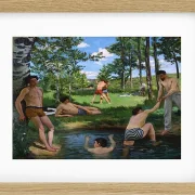 Frédéric Bazille - Sommerszene 1869 | Giclée Kunstdruck gerahmt