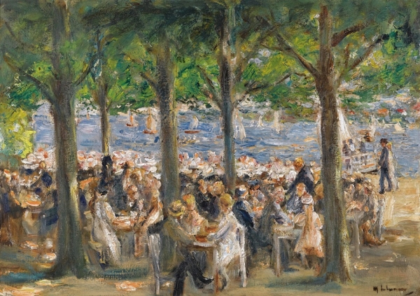 Gartenlokal an der Havel unter Bäumen - 1921