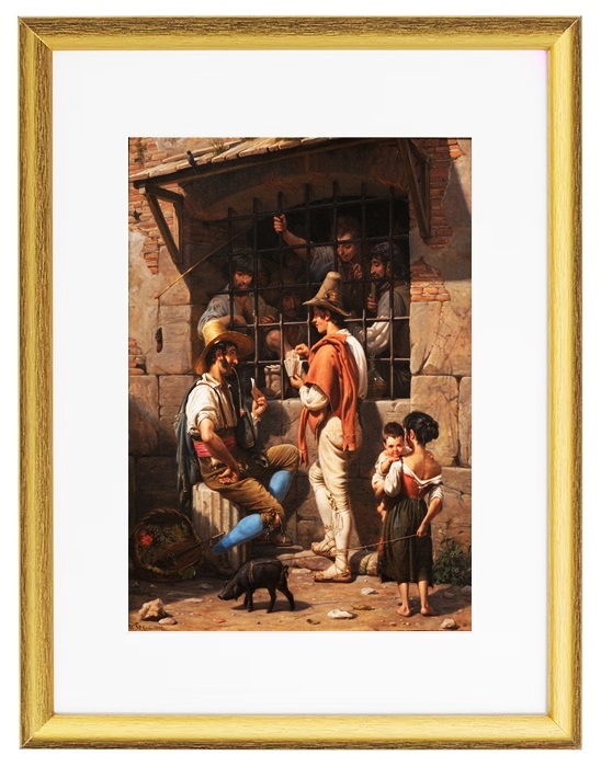 Prisons Scene in Rome - 1837