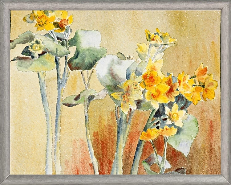 Gul og orange blomst - 1916