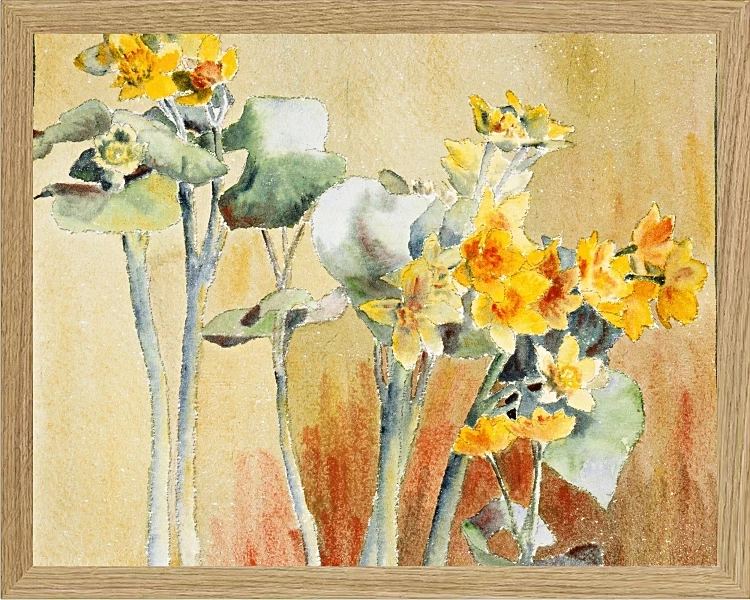 Gul og orange blomst - 1916