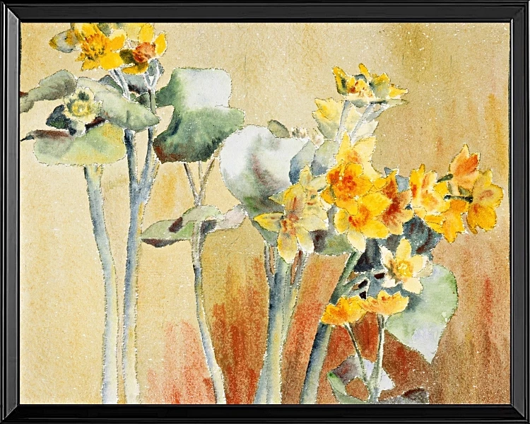 Gul og orange blomst - 1916