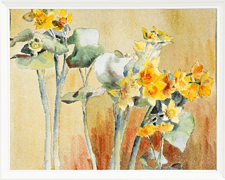 Gul og orange blomst - 1916