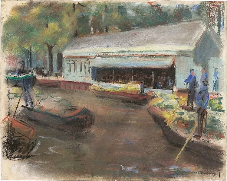 Grøntsagsmarked i Delft - 1907