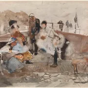 Gesellschaft auf einem Boot - 1867