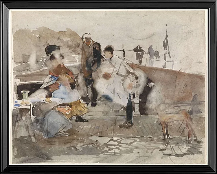 Gesellschaft auf einem Boot - 1867