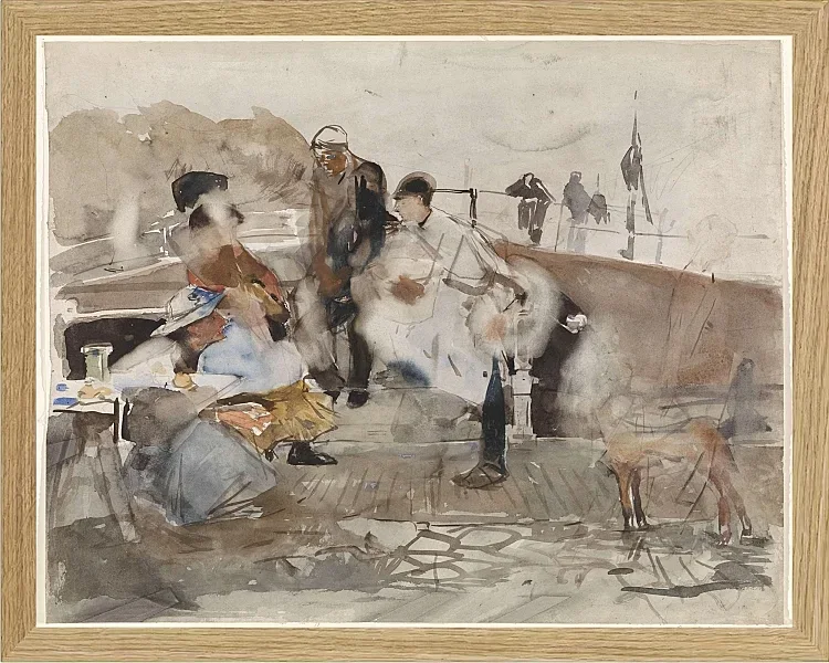 Gesellschaft auf einem Boot - 1867