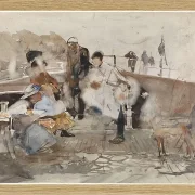 Gesellschaft auf einem Boot - 1867