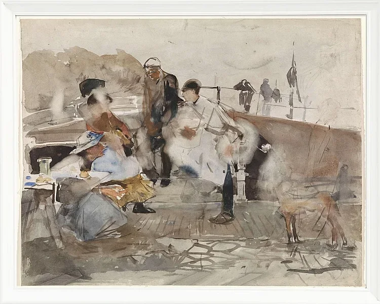 Gesellschaft auf einem Boot - 1867