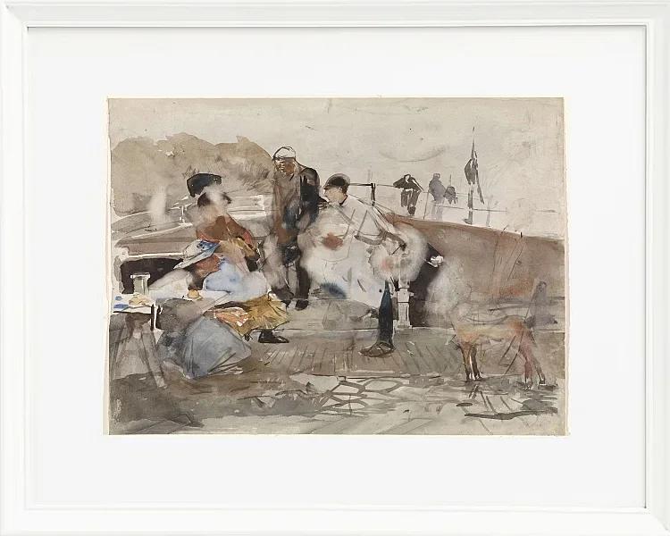 Gesellschaft auf einem Boot - 1867