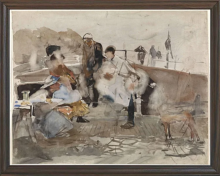 Gesellschaft auf einem Boot - 1867