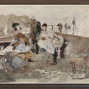 Gesellschaft auf einem Boot - 1867