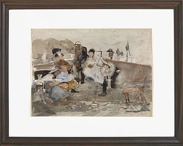 Gesellschaft auf einem Boot - 1867