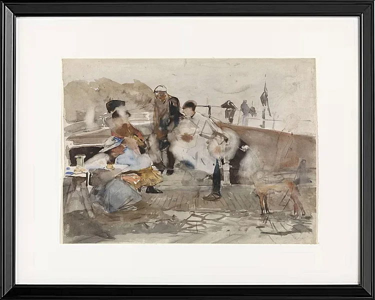 Gesellschaft auf einem Boot - 1867