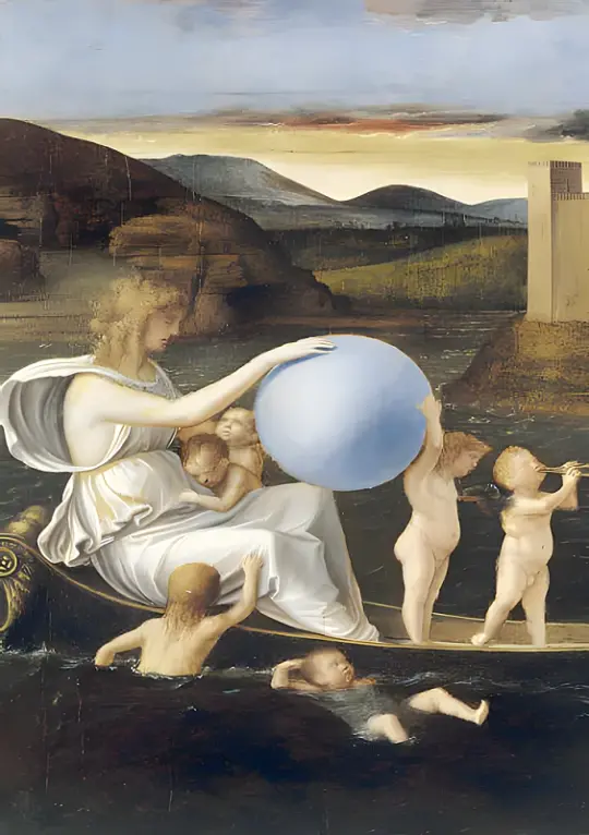 Giovanni Bellini | Fortuna–Melancholia - 1490 | Giclée Kunstdruck gerahmt