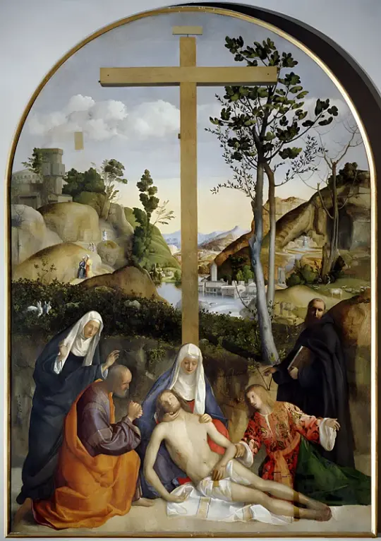 Giovanni Bellini | Die Christi Beweinung - 1469 | Giclée Kunstdruck gerahmt