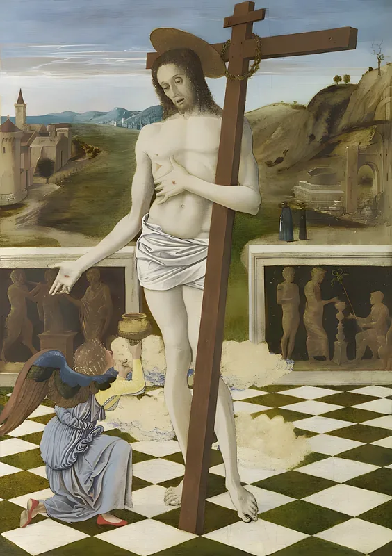 Giovanni Bellini | Das Blut des Erlösers - 1465 | Giclée Kunstdruck gerahmt