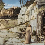 Giovanni Bellini | Sankt Frans i ørkenen - 1480 | Indrammet kunsttryk | Renæssance | formida
