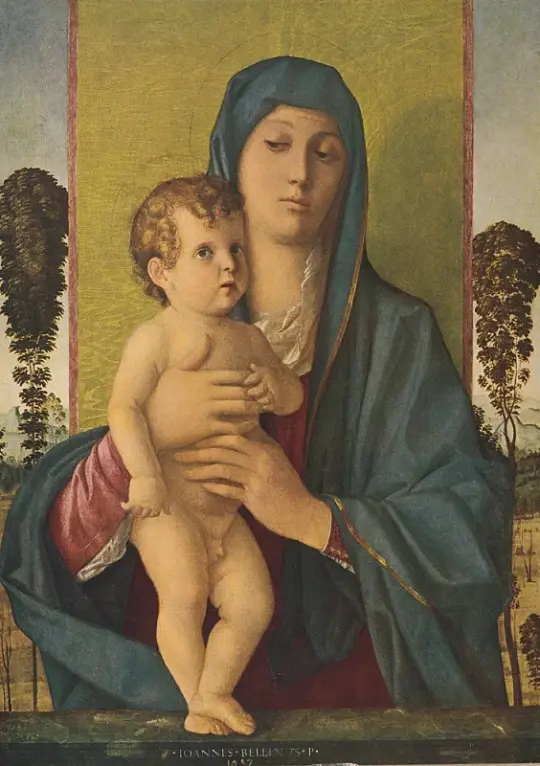 Giovanni Bellini | Madonna af de små træer - 1487 | Indrammet kunsttryk | Renæssance | formida