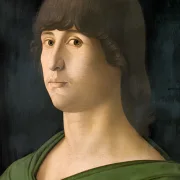 Giovanni Bellini | Bildnis von einem jungen Mann - 1498 | Giclée Kunstdruck gerahmt