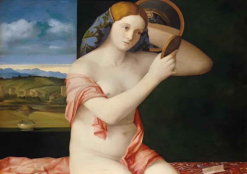 Giovanni Bellini | Ung kvinde på toilettet - 1515 | Indrammet kunsttryk | Renæssance | formida