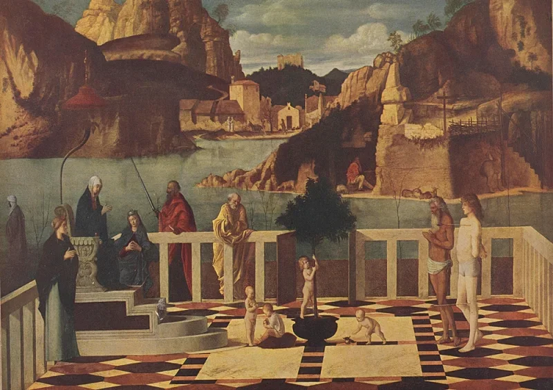 Giovanni Bellini | Religiøs allegori - 1490 | Indrammet kunsttryk | Renæssance | formida