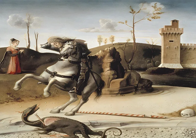 Giovanni Bellini | Sankt Georg og Dragen - 1470 | Indrammet kunsttryk | Renæssance | formida