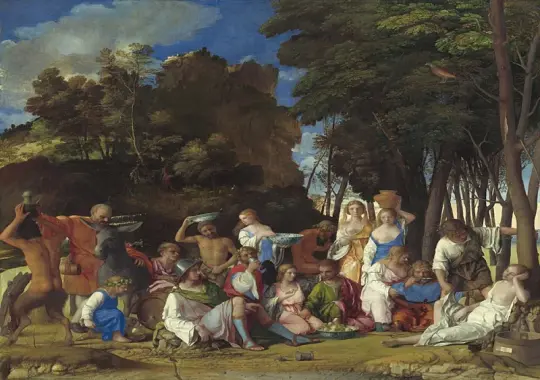 Giovanni Bellini | Gudernes fest - 1514 | Indrammet kunsttryk | Renæssance | formida