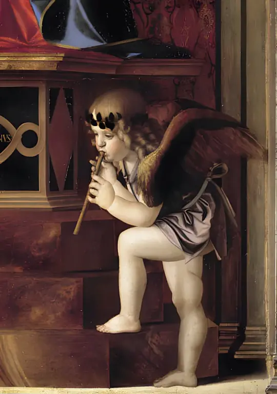 Giovanni Bellini | Musizierender Engel - 1487 | Giclée Kunstdruck gerahmt