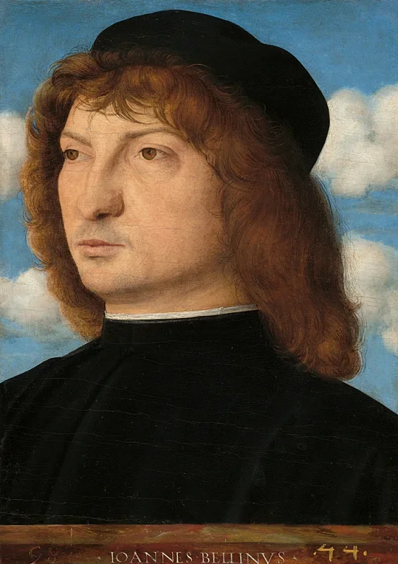 Giovanni Bellini | Porträt eines venezianischen Gentlemans – 1500 | Giclée Kunstdruck gerahmt