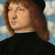 Giovanni Bellini | Porträt eines venezianischen Gentlemans – 1500 | Giclée Kunstdruck gerahmt