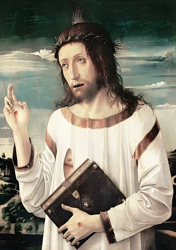 Giovanni Bellini | Segnender Christus - 1460 | Giclée Kunstdruck gerahmt