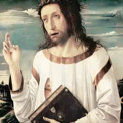 Giovanni Bellini | Segnender Christus - 1460 | Giclée Kunstdruck gerahmt