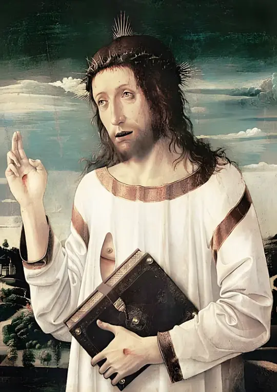 Giovanni Bellini | Segnender Christus - 1460 | Giclée Kunstdruck gerahmt