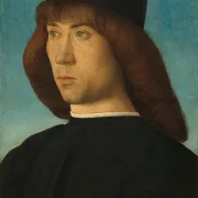 Giovanni Bellini | Porträt eines jungen Mannes – 1490 | Giclée Kunstdruck gerahmt