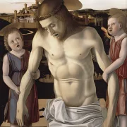 Giovanni Bellini | Der tote Christus, von zwei Engeln gestützt - 1465 | Giclée Kunstdruck gerahmt