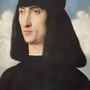 Giovanni Bellini | Porträt eines jungen Mannes - 1500 | Giclée Kunstdruck gerahmt