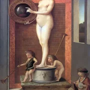 Giovanni Bellini | Vier Allegorien Eitelkeit - 1490 | Giclée Kunstdruck gerahmt