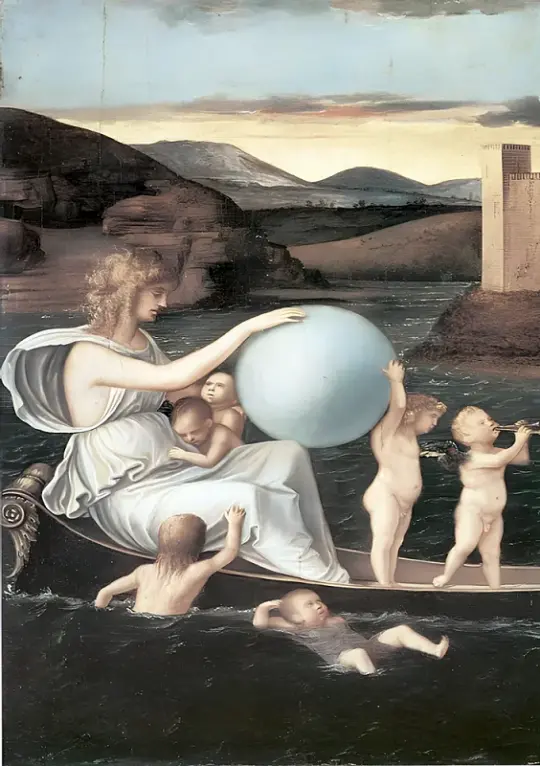 Giovanni Bellini | Vier Allegorien Schicksal - 1490 | Giclée Kunstdruck gerahmt